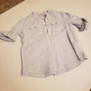 Striped button down top